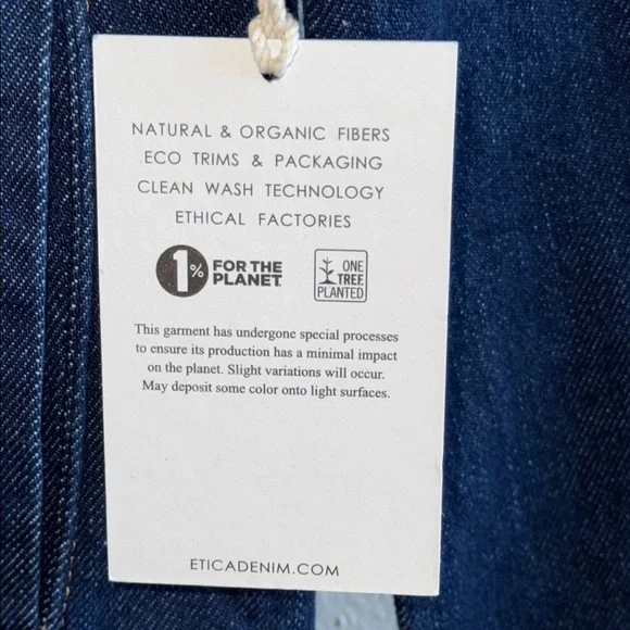 Etica dark Blue Denim Jacket Size S NWT - Picture 2 of 7